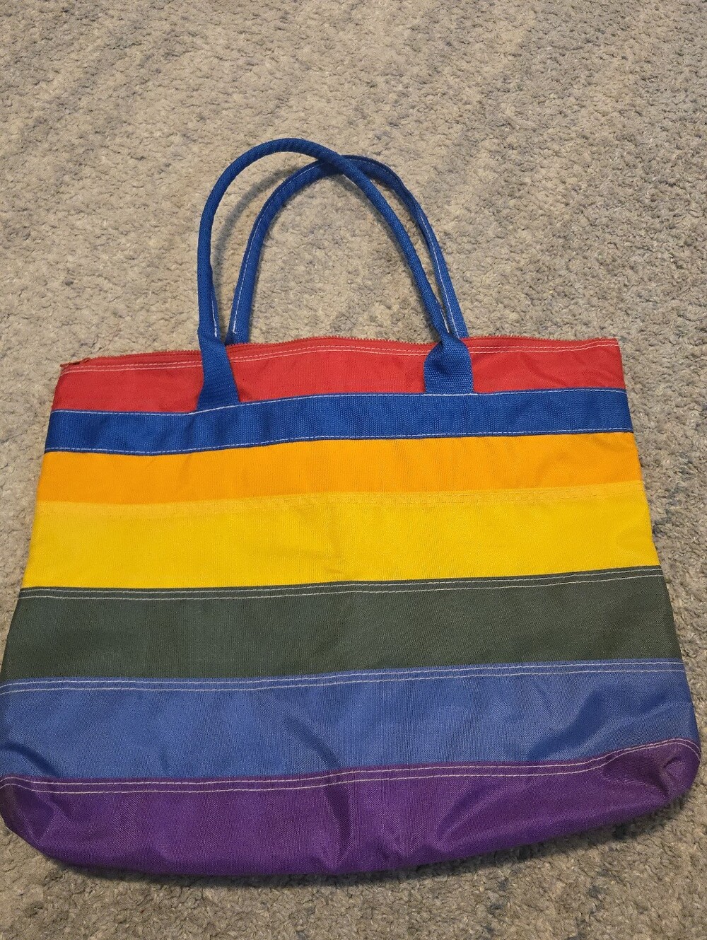 Vintage Levi Strauss 1984 Olympics Rainbow Nylon Zip Tote Bag - Picture 6 of 12